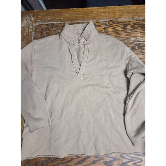 Frank & Eileen Patrick Popover Henley Triple Fleece Top In Camel Sz XL - Picture 5 of 7